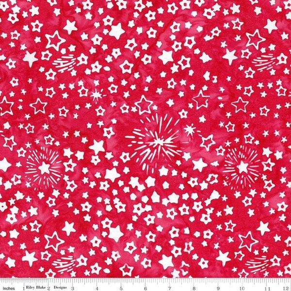 CWH Expressions Batiks Let Freedom Reign Wide Back - BTWB23197-211 Cherry - Cotton Batik Fabric
