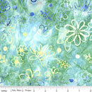 CWH Expressions Batiks Watercolor Daisies - BT23240-281 Caribbean Shale - Cotton Batik Fabric
