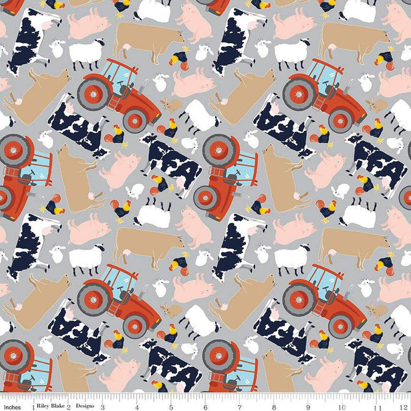 CWH FFA Forever Blue 2 Animals - C15851-GRAY - Cotton Fabric