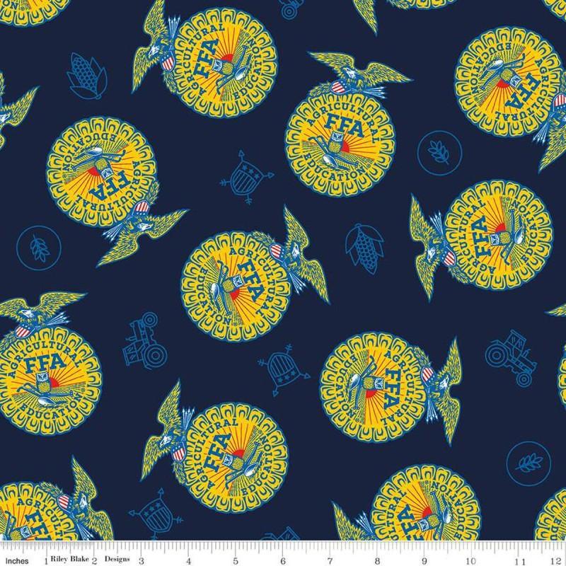 CWH FFA Forever Blue 2 Badge Toss - C15850-NAVY - Cotton Fabric