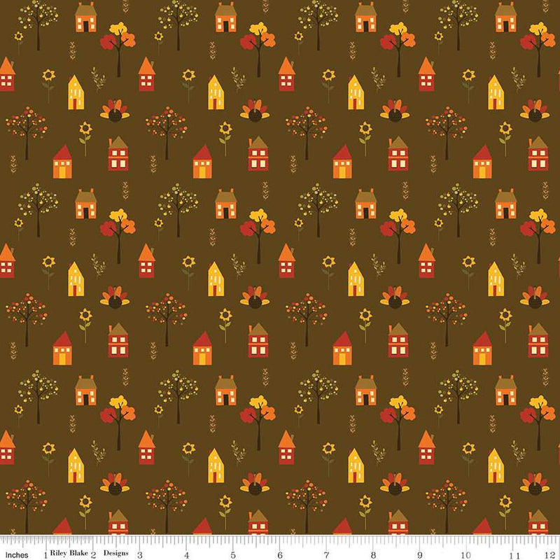 CWH Fall's In Town - C13512-BROWN - Cotton Fabric