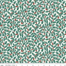 CWH Festive Greetings Swirling Holly - 01667432A - Cotton Fabric