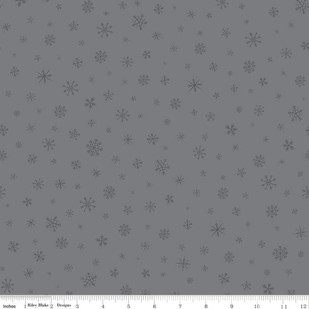 CWH Flannel Snow Leopard Snowflakes F13193GRAY Cotton Flannel Fab