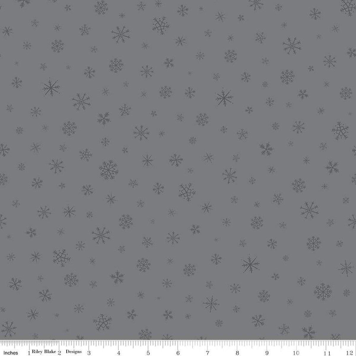 CWH Flannel Snow Leopard Snowflakes F13193GRAY Cotton Flannel Fab