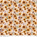 CWH Harvest On The Prairie Sunflowers - C18280-LATTE - Cotton Fabric