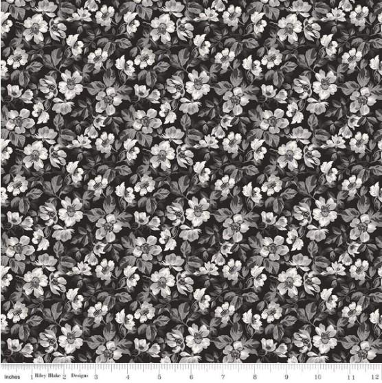 CWH Ink & Ivory Floral - C16911-INK - Cotton Fabric