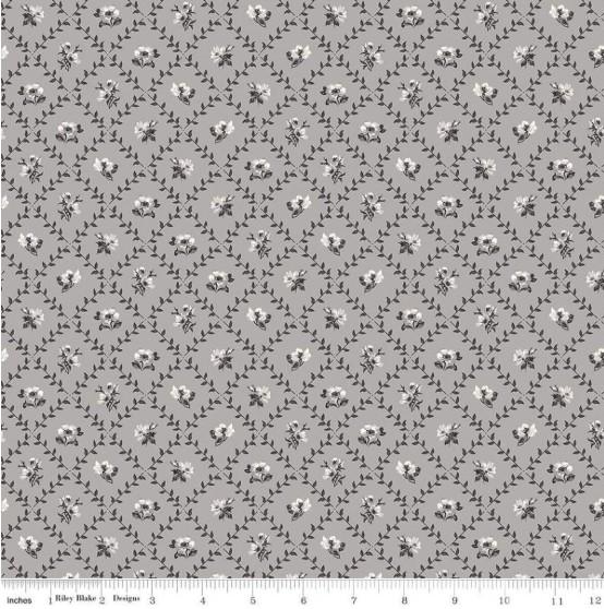 CWH Ink & Ivory Trellis - C16912-GRAY - Cotton Fabric