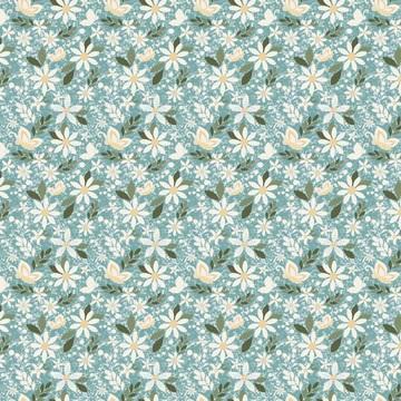 CWH Juju's Petals Dance - C16611-TEAL - Cotton Fabric