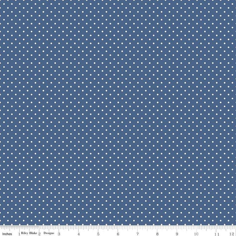 CWH Swiss Dot - C670-DENIM - Cotton Fabric