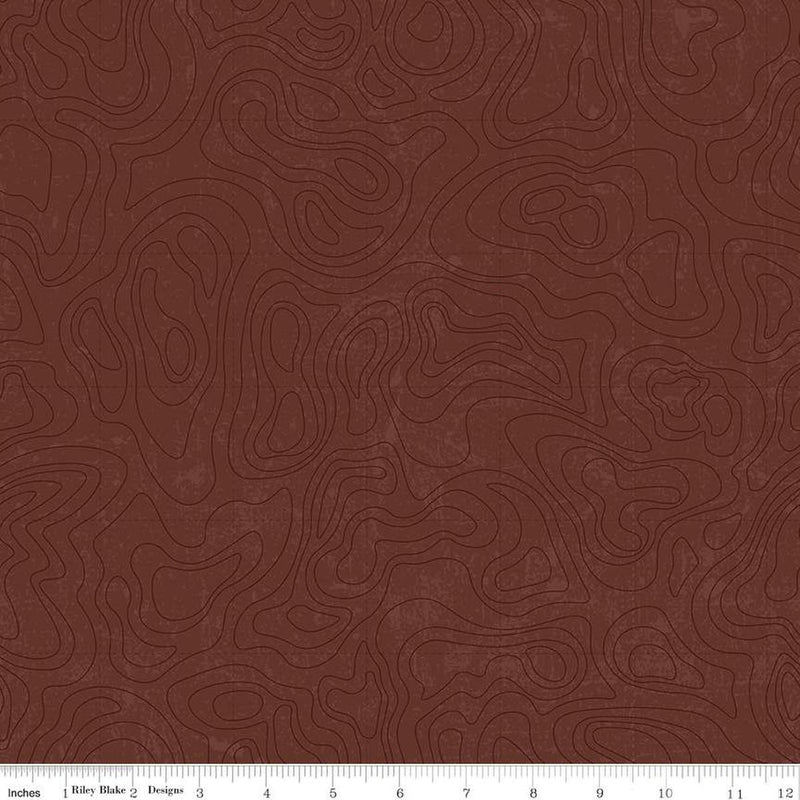 CWH National Parks Topographic - C13293-BROWN - Cotton Fabric