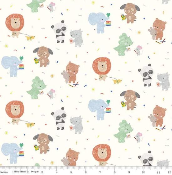 CWH New Box Of Crayons Main - C16510-CLOUD - Cotton Fabric