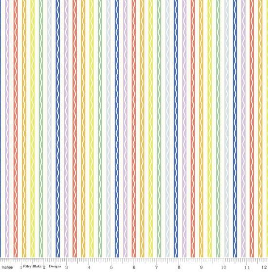 CWH New Box Of Crayons Stripe - C16512-CLOUD - Cotton Fabric