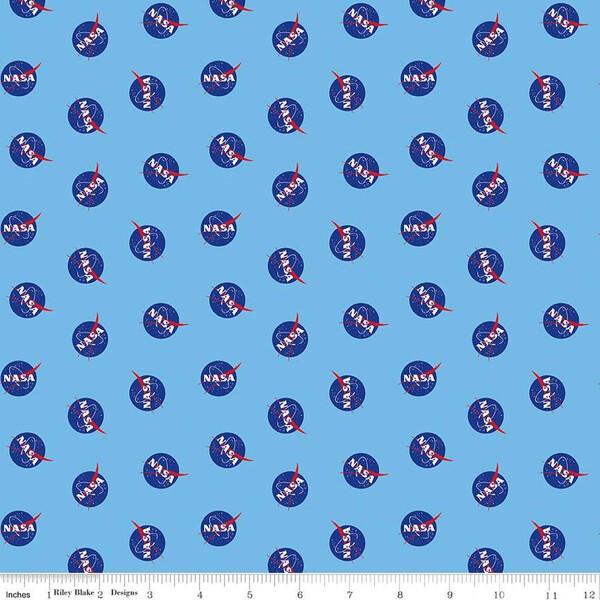 CWH Outer Space By NASA Logo Toss - C15484-SKY Sky - Cotton Fabric