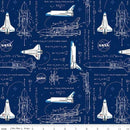 CWH Outer Space By NASA Rocket Math - C15482-NAVY Navy - Cotton Fabric
