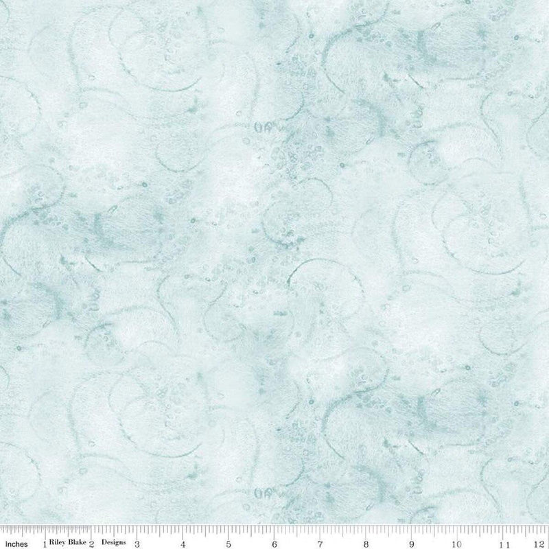 CWH Painter's Watercolor Swirl - C680-BLEACHEDDENIM - Cotton Fabric