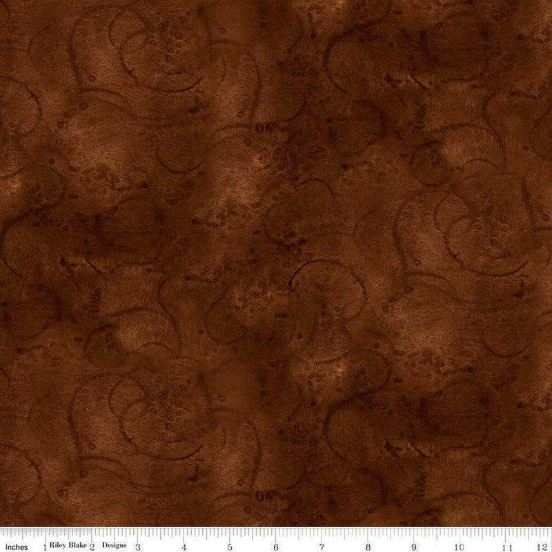 CWH Painter's Watercolor Swirl - C680-CINNAMON - Cotton Fabric