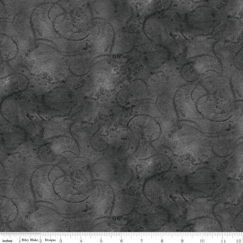 CWH Painter's Watercolor Swirl - C680-IRON - Cotton Fabric