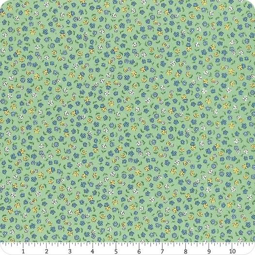 CWH Playtime 30's Flowers - C15154-GREEN - Cotton Fabric