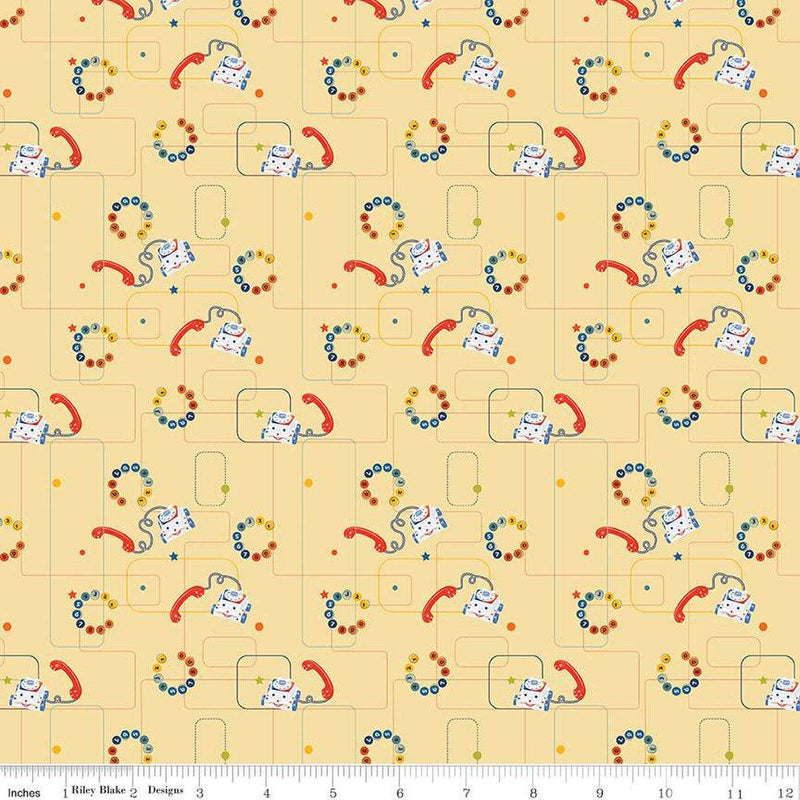 CWH Pop 'n Play Phones - C15723-YELLOW - Cotton Fabric