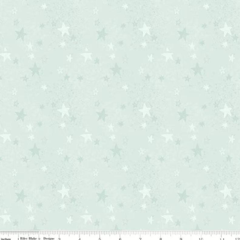 CWH Safari Stargazing Flannel Girl Stars - F15314-MINT - Cotton Flannel Fabric