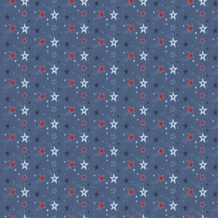 CWH Stars And Stripes Forever Shooting Stars - C15712-BLUE - Cotton Fabric