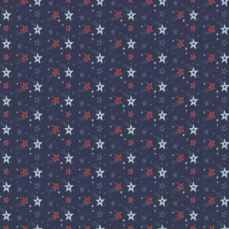 CWH Stars And Stripes Forever Shooting Stars - C15712-NAVY - Cotton Fabric