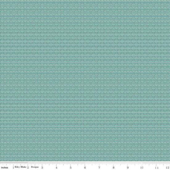 CWH Stitcher's Flannel Railroad Stripe - F15554-TEAL - Cotton Flannel Fabric