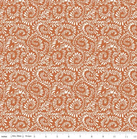 CWH Sunflower Whispers Ferns - C16672-PUMPKIN - Cotton Fabric