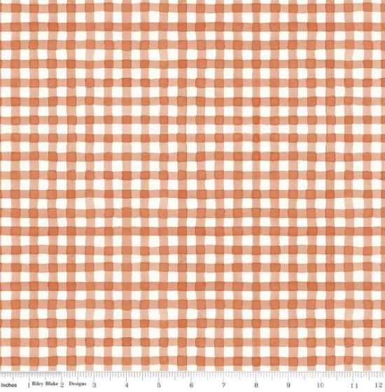 CWH Sunflower Whispers Gingham - C16674-PUMPKIN - Cotton Fabric