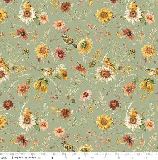 CWH Sunflower Whispers Prairie - CD16671-GREEN - Cotton Fabric