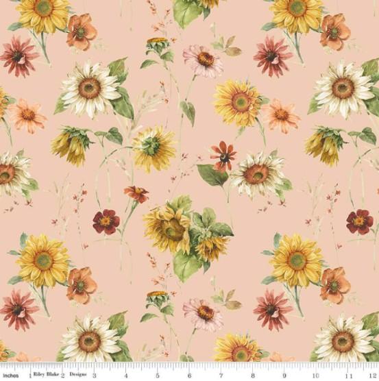 CWH Sunflower Whispers Sunflowers - CD16670-BLUSH - Cotton Fabric
