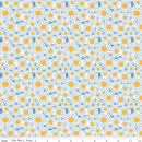 CWH Sunshine &  Dandelions Daisies - C17923-BLUE - Cotton Fabric