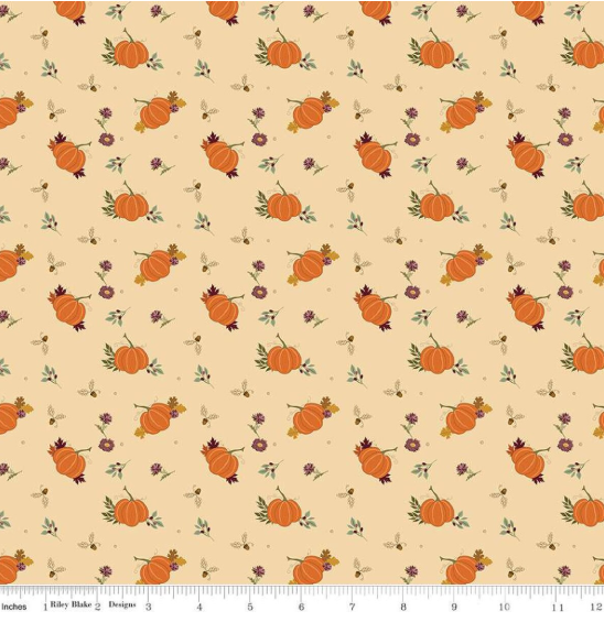 CWH The Awe Of Autumn Pumpkins - C16192-LATTE - Cotton Fabric