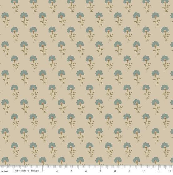 CWH Threads Of Grace Flora - C16821-TAUPE - Cotton Fabric