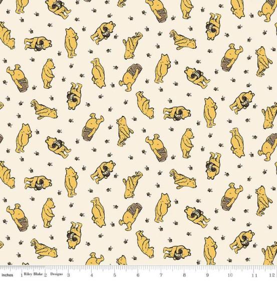 CWH Winnie The Pooh Toss - C17002-CREAM - Cotton Fabric
