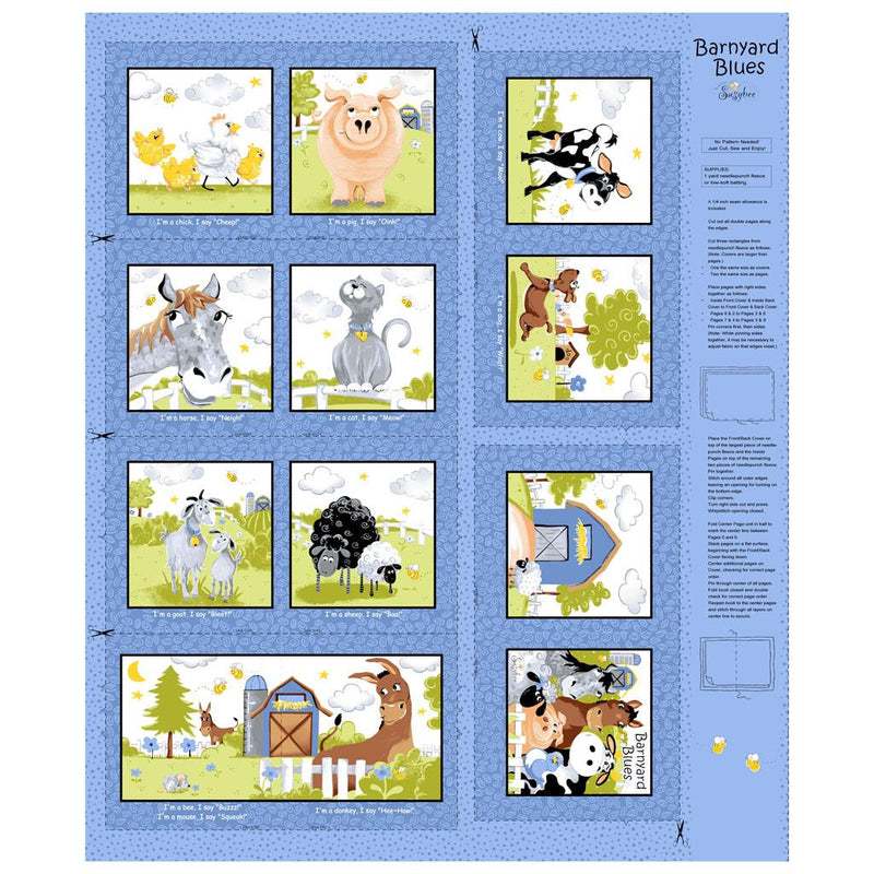CWRK Barnyard Blues 36" Storybook - SB20414-760 Denim - Cotton Fabric