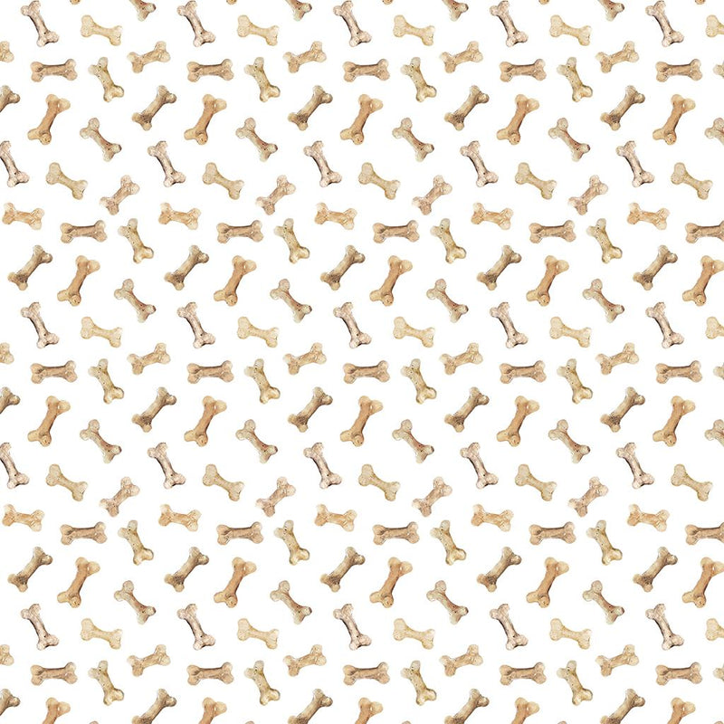 CWRK Best Friends Digital Bones - Y4285-1 White - Cotton Fabric