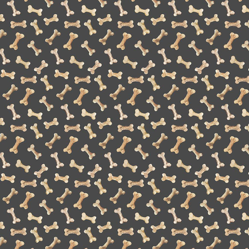 CWRK Best Friends Digital Bones - Y4285-3 Black - Cotton Fabric