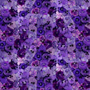 CWRK Bird Song Digital Pansies - Y4514-28 Dark Purple - Cotton Fabric