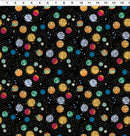 CWRK Blast Off! Digital Planets - Y4388-3 Black - Cotton Fabric