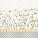 CWRK Daisy Field Digital Double Border - Y4393-6 Gray - Cotton Fabric