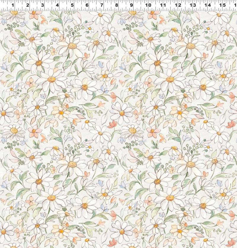 CWRK Daisy Field Digital Packed Floral - Y4394-57 Cream - Cotton Fabric