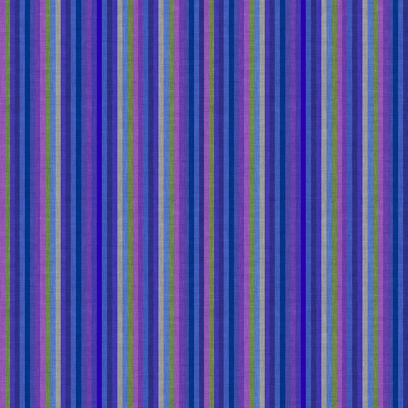 CWRK Earth Song Digital Stripe - Y4026-31 Royal Blue - Cotton Fabric