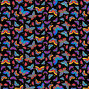 CWRK Fantasticats Digital Flutterbyes - Y4344-3 Black - Cotton Fabric