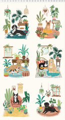 CWRK Homebodies Dog Panel - Y4661-2 Light Cream - Cotton Fabric