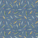 CWRK Lake & Lodge Digital Fish - Y4683-88 Denim - Cotton Fabric