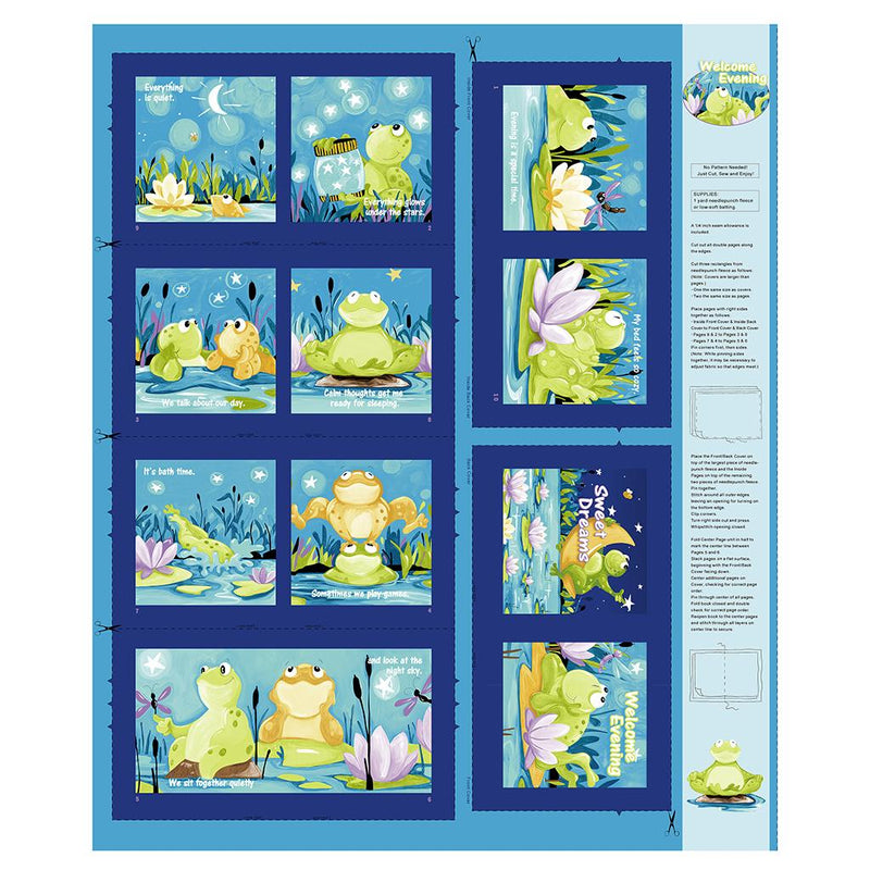 CWRK Paul's Pond Book Panel - SB20406-950 Turquoise - Cotton Fabric