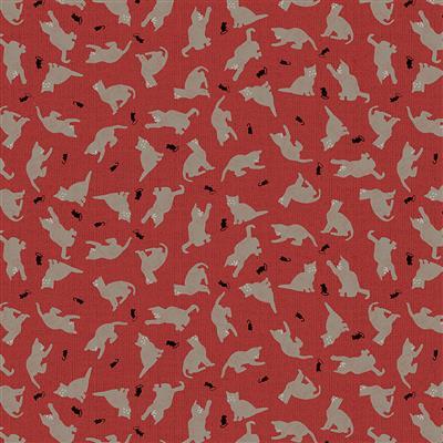 CWRK Purrfection Digital Kittens - Y3974-4 Light Red - Cotton Fabric