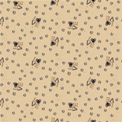 CWRK Purrfection Digital Paw Prints - Y3975-6 Gray - Cotton Fabric