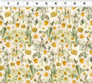 CWRK Spring Garden Digital Daffodils - Y4364-23 Light Olive - Cotton Fabric